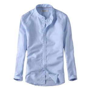 Camicie da <span class=keywords><strong>Uomo</strong></span> in <span class=keywords><strong>Lino</strong></span> Premium, <span class=keywords><strong>Camicia</strong></span> in Misto <span class=keywords><strong>Lino</strong></span> e Cotone, Manica Lunga, Vestibilità <span class=keywords><strong>Slim</strong></span>, Colletto alla Coreana, <span class=keywords><strong>Camicia</strong></span> Casual - Product Image 5