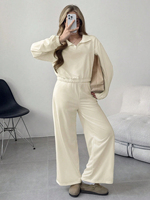 Ensemble de survêtement personnalisé OEM/ODM à faible MOQ, pantalon long et ensemble jogging demi-zippé, tenue de sport décontractée 2 pièces