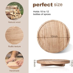 Solid Wood Round Decorative <b>Tray</b> Natural Color Single Compartment Standing Type For Home Fragrance Storage - Product Image 4