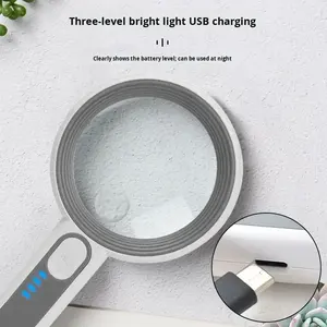 Lupa de Carga con Luz LED de Gran Calibre y Lente de Vidrio de 50 mm para Leer Libros/Periódicos, Reparación Electrónica, Tasación de Joyas - Product Image 5