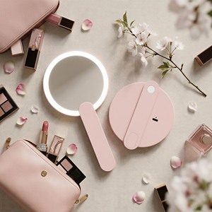<span class=keywords><strong>Espejo</strong></span> de <span class=keywords><strong>Maquillaje</strong></span> Compacto de Mano con <span class=keywords><strong>Luz</strong></span> LED, Giratorio, Personalizado, Bonito, para Viaje, Venta al por Mayor - Product Image 5
