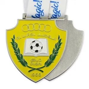 ميدالية المورد رخيصة الثمن بالجملة ميدالية كرة القدم مخصصة مخصصة ميدالية كرة القدم