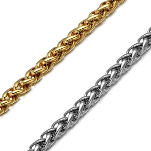 Factory Custom Chain <b>Necklace</b> 316 Stainless Steel Gold Wheat Chain <b>for</b> <b>Men</b> - Product Image 4