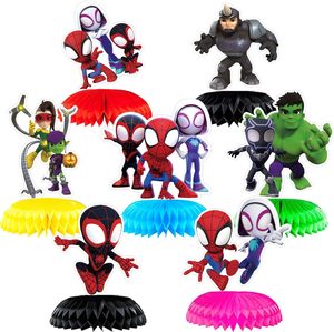 Nouveauté : Ornements en nid d'abeille Spiderman pour la décoration de table de fête d'anniversaire, base en papier - Product Image 1