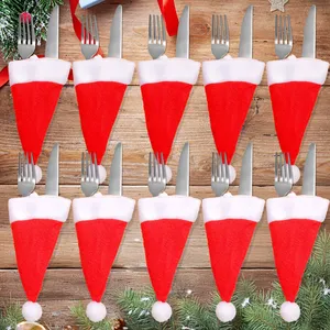 Mini gorro navideño <span class=keywords><strong>de</strong></span> terciopelo con cuchillo, tenedor, juego <span class=keywords><strong>de</strong></span> decoración <span class=keywords><strong>de</strong></span> <span class=keywords><strong>botellas</strong></span>, nueva categoría <span class=keywords><strong>de</strong></span> producto al por mayor, <span class=keywords><strong>adornos</strong></span> <span class=keywords><strong>de</strong></span> bolas y árboles <span class=keywords><strong>de</strong></span> Navidad - Product Image 4