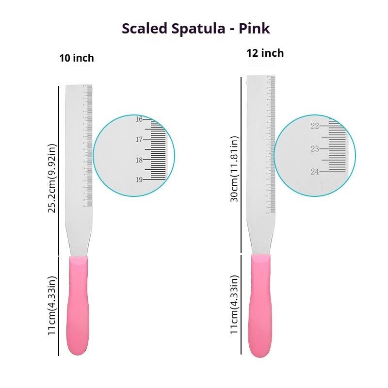 ด้ามจับตรง - ไม้พายแบบมีสเกลวัด (สีชมพู)