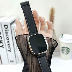 Ultra Smart <b>Watch</b> Strap with Magnetic Buckle Breathable Leather Band for Apple Stainless Steel Material - Product Image 6