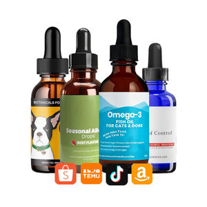 Compléments alimentaires pour animaux de compagnie en direct d'usine, herbes pour chiens + allergies saisonnières + huile de poisson oméga-3 + gouttes homéopathiques - Product Image 1