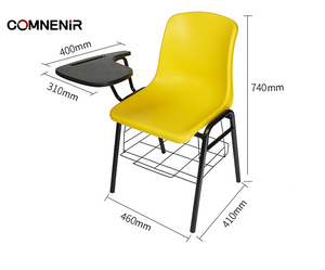 Trường ghế học sinh trung học hiện đại ghế với kèm theo máy tính bảng bằng văn bản Pad mới kim loại đồ nội thất lớp học Ghế văn phòng - Product Image 6