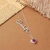Collar con Colgante de Acero Inoxidable Personalizado con Nombre y Piedra de Nacimiento de Diciembre, Certificado por la CE, Regalo para el Día de la Madre y San Valentín
