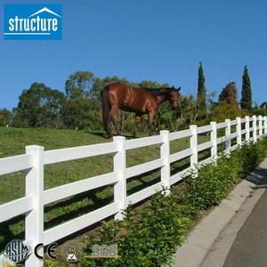 Ganado vinilo 3 rieles PVC 3 riel caballo paddock granja valla poste <span class=keywords><strong>Rancho</strong></span> <span class=keywords><strong>blanco</strong></span> - Product Image 1
