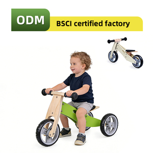 <span class=keywords><strong>Tricycle</strong></span> bébé 2 en 1 de qualité supérieure, vélo d'équilibre en <span class=keywords><strong>bois</strong></span> pour tout-petits, siège réglable, jouet à roulettes pour enfants - Product Image 3