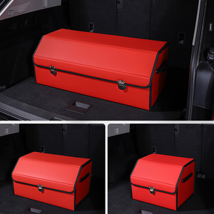 Caja de almacenamiento ajustable, organizador de maletero de coche impermeable de cuero PU con cierre de tapa, organizador plegable de múltiples compartimentos - Product Image 2