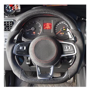 Rueda de estilo deportivo para Volkswagen Golf 7,5 <span class=keywords><strong>GTI</strong></span> MK7 <span class=keywords><strong>Polo</strong></span> GTS GTD GTE R Passat CC R-Line Volante de fibra de carbono - Product Image 4