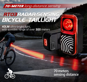 Feu arrière de vélo VTT haute luminosité, <span class=keywords><strong>accessoires</strong></span> de cyclisme, étanche IP64, rechargeable, pour la conduite nocturne - Product Image 3
