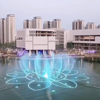 Medio de la fuente de agua de diseño controlador de música flotando fuente