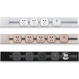 Removable Power Track embedded Sockets Socket Multi- functional Wall Mounted Electrical Rail Power EU UK