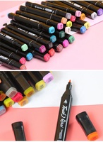 Ensemble de marqueurs d'art couleur à double pointe de haute qualité pour la peinture à croquis et la bande dessinée est livré avec un sac de transport