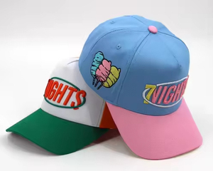 5 Panel Structured Golf Cap Curved Velvet Brim Custom 3D Embroidery Letter Cotton Breathable Sporty Fashion Baseball Hat - Product Image 3