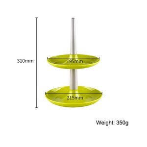Support à gâteau rond à 2 niveaux en PP de qualité alimentaire, tour à cupcakes pour présentation de desserts, étanche, passe au lave-vaisselle, emballé en boîte, usage commercial - Product Image 2
