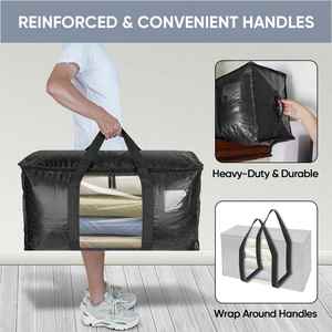 Bolsas de Mudanza Extra Grandes y Resistentes con Correas de Mochila, Asas Fuertes y Cierres, Bolsas de Almacenamiento para Ahorrar Espacio - Product Image 3