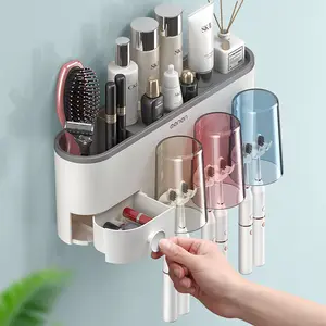Заводской Многофункциональный магнитный держатель для зубных щеток с выдавливателем для зубной пасты