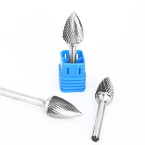 Fraise à pointe en carbure en forme d'arc Lavie 6x6x18 pour le travail des métaux, finition brillante, tige droite - Product Image 1