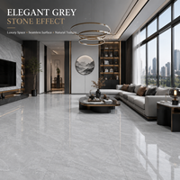 Carrelage en céramique gris clair grand format, finition polie, 4 faces, motif aléatoire, moderne, pour projets commerciaux et résidentiels