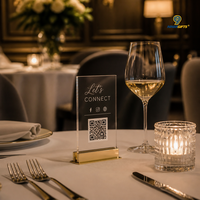 Support de menu en acrylique transparent pour restaurant avec code QR