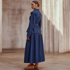 Traje de Mezclilla 2026 para <span class=keywords><strong>Mujer</strong></span>, Conjunto de Jeans Elegante para Chicas, Chaqueta y Falda de Mezclilla, Conjunto de 2 Piezas - Product Image 3