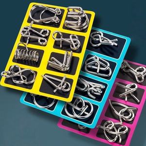 Ensemble de 8 anneaux de déverrouillage en métal éducatifs Intelligence Buckle et jouets à neuf maillons, puzzle, cadeau pour enfants et étudiants - Product Image 5
