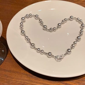 Collar de Perlas Grises de Alta Gama - <span class=keywords><strong>Cadena</strong></span> Elegante y Sofisticada para Mujer, Perfecto para Cualquier Ocasión, Moderno y Chic - Product Image 2