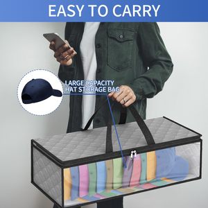Modern Household Portable Hat <b>Storage</b> Bag Made PVC Foldable Cube-shaped Under-<b>bed</b> <b>Storage</b> Box Organizer - Product Image 2