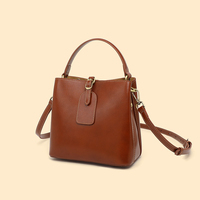 Sac seau en cuir personnalisé, cuir pleine fleur, vintage, minimaliste, décontracté, pour femme, OEM, marque privée, fermeture éclair, durable