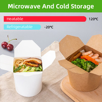 Boîte à emporter en papier kraft jetable, biodégradable et recyclable, pour nouilles, frites et snacks