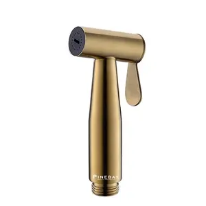 Pinbay SUS304 semprotan Bidet genggam, keran Toilet emas terpasang di dinding Toilet Shattaf mode baru
