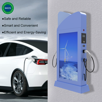 Borne de Recharge Commerciale pour Véhicules Électriques 44kW Double Type 2 OCPP 1.6 avec Carte RFID Certifiée CE et Écran Publicitaire 55 Pouces