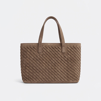 Sac fourre-tout en cuir suédé tissé à la main LZ avec logos personnalisés, sac à main décontracté pour femme avec poignée supérieure et bandoulière pour le travail quotidien
