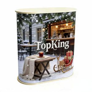 Table de promotion élégante avec cadre en bois, légère et portable, avec graphisme personnalisé, comptoir d'affichage pop-up pour le <span class=keywords><strong>marketing</strong></span> d'événements - Product Image 2