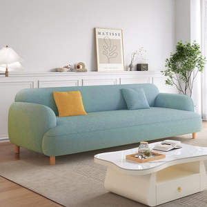 ชุดโซฟาแบบแยกส่วนครีมกำมะหยี่สไตล์นอร์ดิกพร้อมเตียงขนาดเล็กหรูหราสำหรับใช้ในบ้านและเช่าห้องนั่งเล่นอพาร์ทเมนต์ - Product Image 5