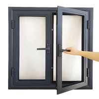 Fenêtres à battants en alliage d'aluminium au design moderne, insonorisées, isolées, double vitrage pour maison et bureau