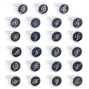 <span class=keywords><strong>Gemelli</strong></span> in titanio classici artistici da uomo personalizzati <span class=keywords><strong>con</strong></span> <span class=keywords><strong>lettere</strong></span> inglesi per regali e feste - Product Image 1