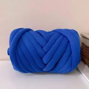 HOT 두꺼운 청키 원사 코어드 면모 튜브 DIY 담요 가방 팔 로빙 손 뜨개질 스핀 원사에 대한 크로 셰 뜨개질 원사