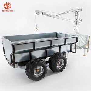 <span class=keywords><strong>Remolque</strong></span> de Madera para ATV de Eje Único con Montaje Lateral y Grúa |   Construcción de Acero Resistente y Excelente Capacidad Todoterreno - Product Image 1