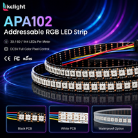 Tira de LED Direccionable APA102 SK9822 RGB SMD5050 DC5V 144 LEDs por Metro con Cable de Datos y Reloj para Iluminación de Pantallas Digitales