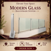 Système de garde-corps en verre trempé à profil en U en aluminium sans cadre pour villa, hôtel, escalier, usage extérieur, certification de sécurité NBC Canada