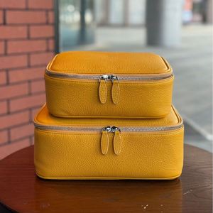 Custom Luxury Genuine Leather Zipper Cookie-Shape Cosmetic Bags Cases <b>Make</b> <b>up</b> Bag Travel Makeup Organizer Bags for Women - Product Image 1