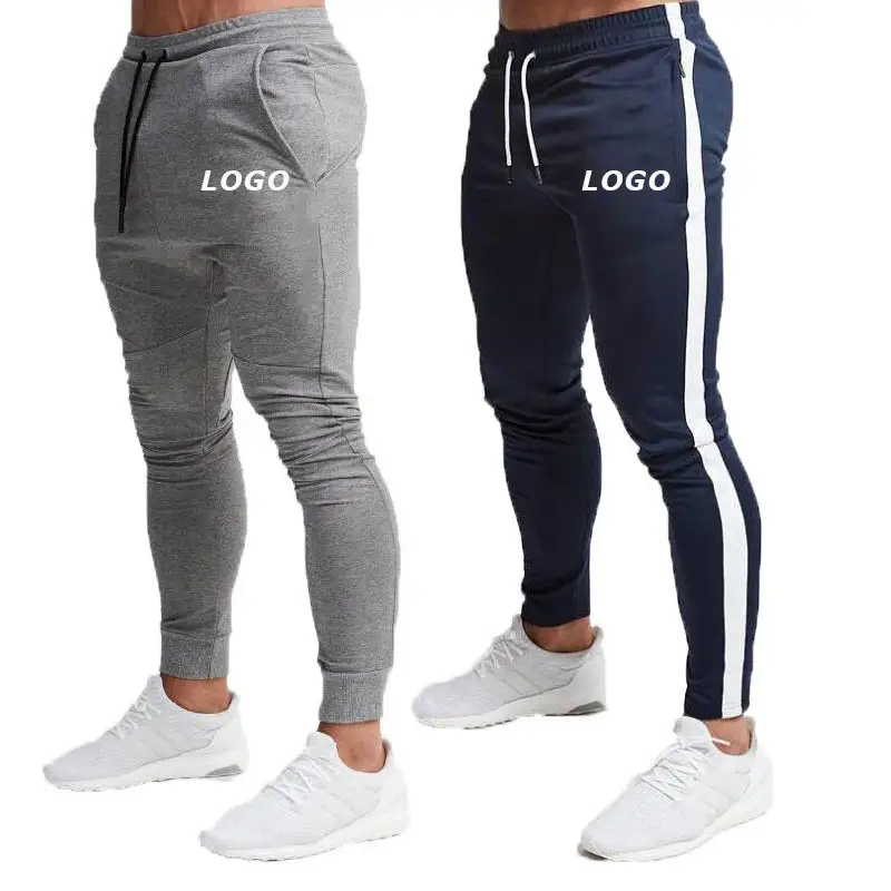 Wholesale Casual Polyester Track Pants Custom Printed Logo joggers Running Gym Elastic Waist blank sweatpants trousers for men