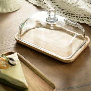 Plat de service en céramique pour restaurant, style INS, pour fromage, pudding, snacks, avec couvercle anti-poussière, plateau à gâteau, dessert, cuisine - Vente en gros (1 pièce) - Product Image 2