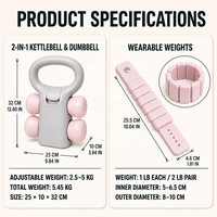 Kit d'entraînement complet pour le corps, haltères et kettlebells 2-en-1 et poids portables, entraînement de force à domicile, fournisseur OEM